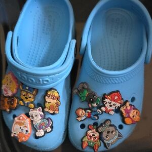 CROCS Kids Light Blue Clogs with Paw Patrol Charms